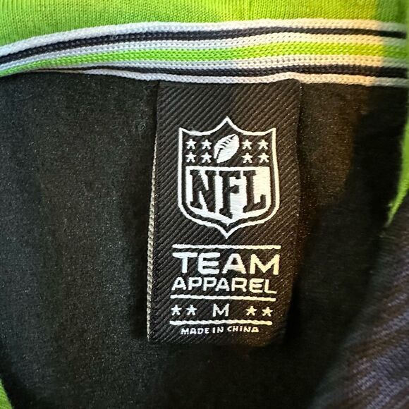 NFL Team Apparel Seattle Seahawks Hoodie Sweatshirt Navy Blue and Green | Adult - Picture 7 of 11
